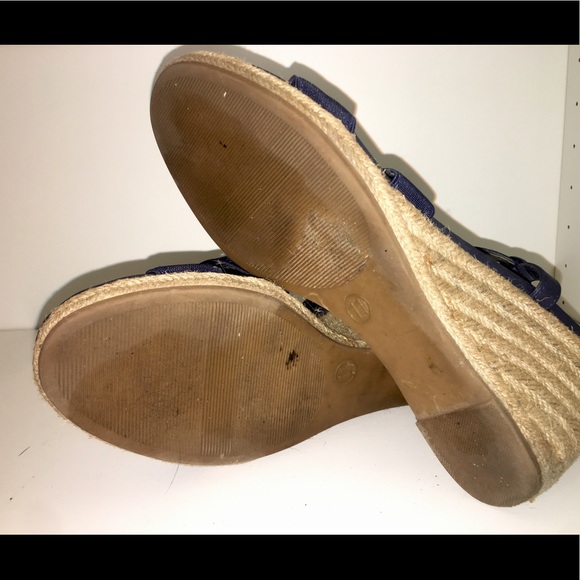 Deep Blue elastic strap wedges - Picture 4 of 4